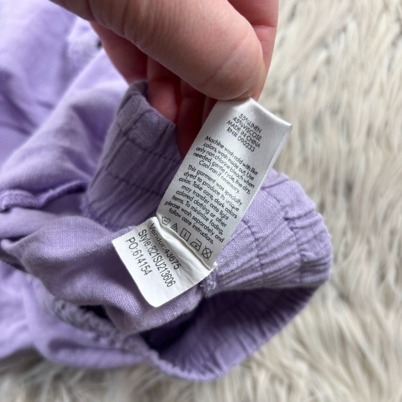 Pacsun Women's S Pastel Purple Linen Blend Pull on Shorts Soft Girl Coquette - Picture 3 of 4